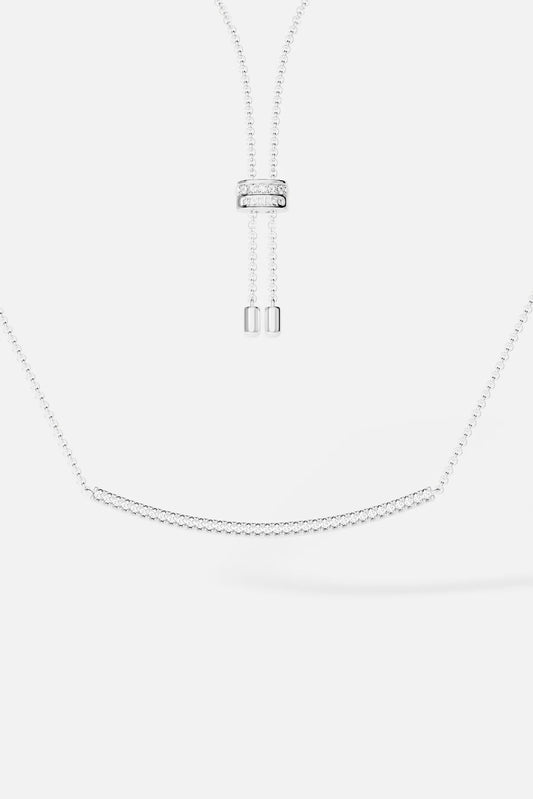 قلادة قابلة للتعديل مع قلادة مقوسة مرصعة