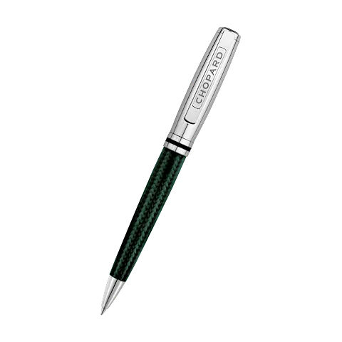 Chopard قلم الحبر الجاف بريشيا ألياف كربون خضراء، مطلي بالبلاديوم